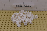 White / 2555 TCM Bricks Plate, Modified 1 x 1 with Clip