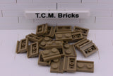 Dark Tan / 32028 TCM Bricks Plate, Modified 1 x 2 with Door Rail